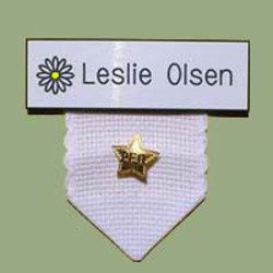 Name Badge Pin Holder with single line of text